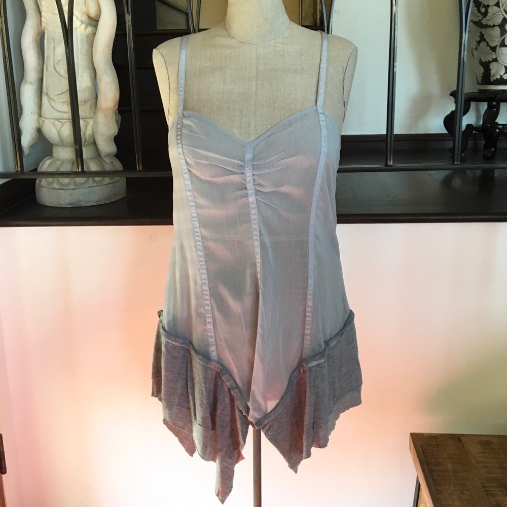 COPY - Beautiful Willow and Clay Gray Semi-Sheer Top L